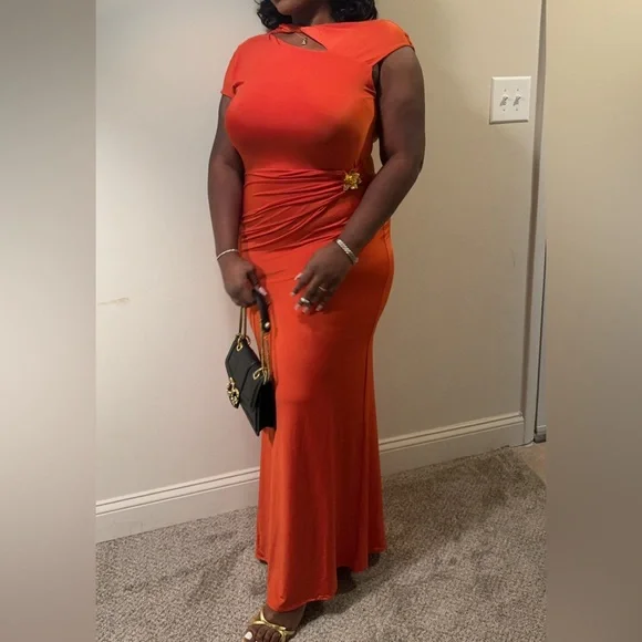 Meshki Kaida One Shoulder Orange Dress - Picture 4 of 4